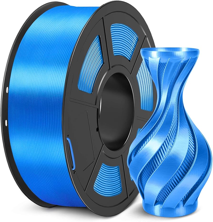 Carrete de 1 kg, Filamento PLA + Silk (Seda) Azul