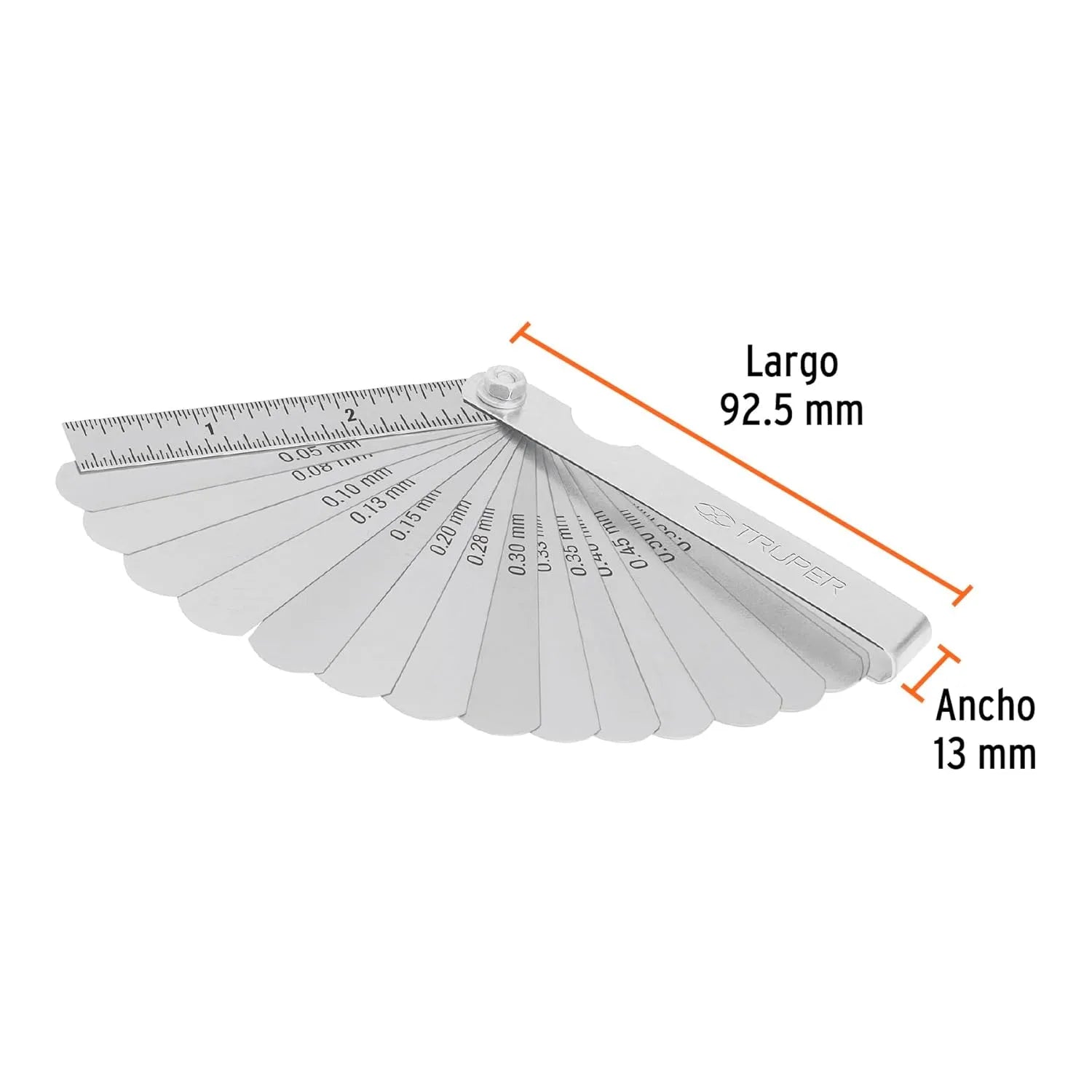 Calibrador de 15 hojas std / mm, fabricadas en acero al manganesio