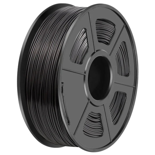 Carrete de filamento ABS marca SUNLU color negro.