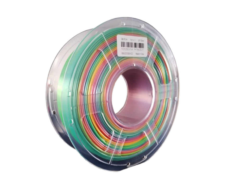 Carrete de 1 kg, Filamento PLA + Silk (Seda) arcoiris