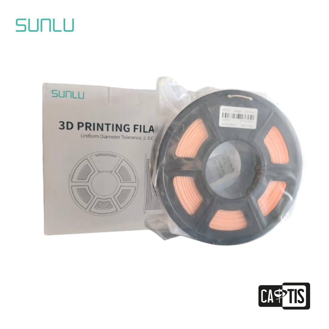 Carrete de filamento PETG marca SUNLU color beige