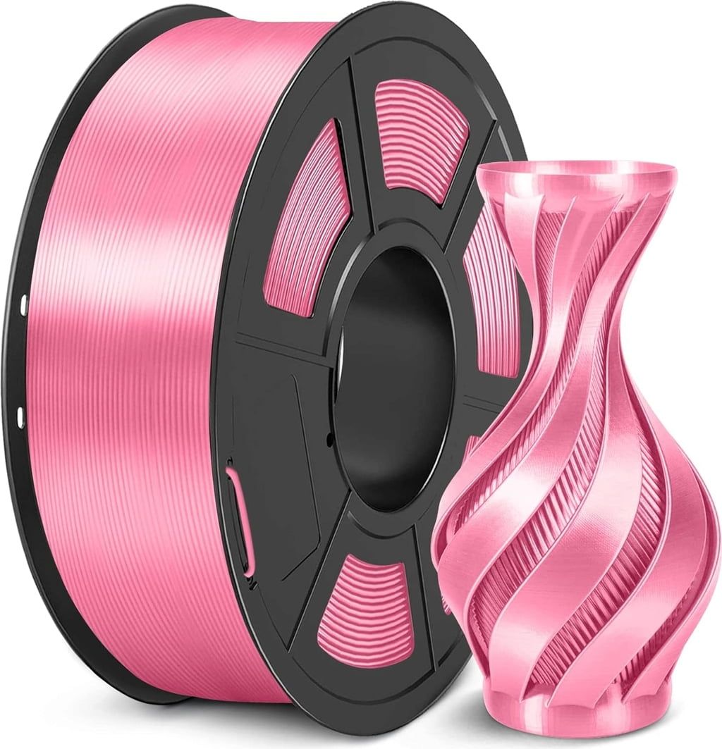 Carrete de 1 kg, Filamento PLA + Silk (Seda) Rosa