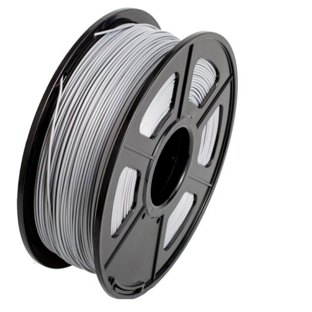 Carrete de filamento PETG marca SUNLU color gris.